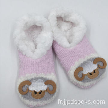 Chaussettes de glissade de mouton rose de mode